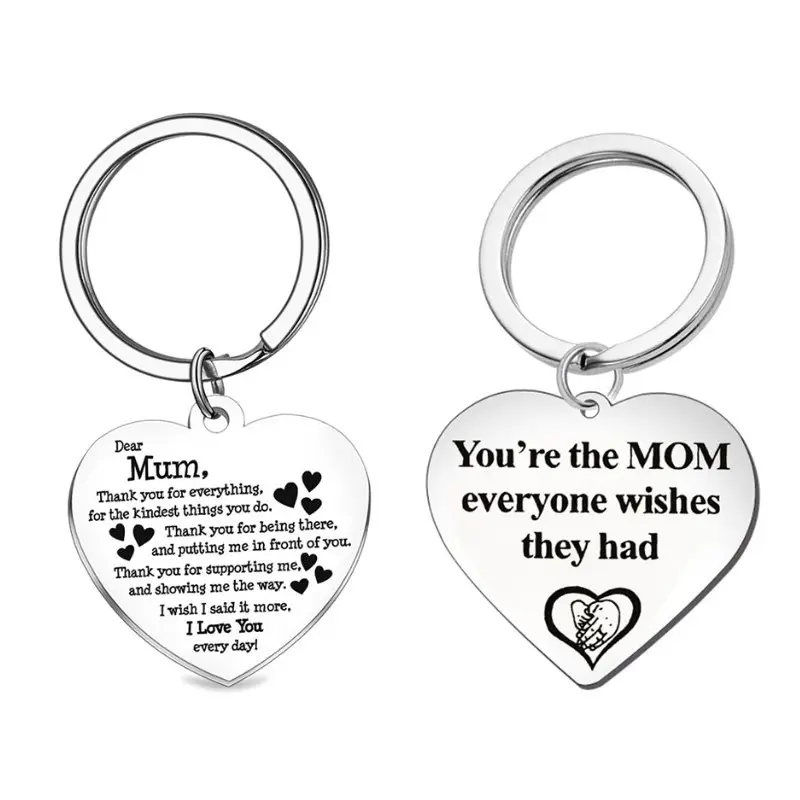 Móc Khóa I Love Mama Bằng Thép Không Gỉ Bán Sỉ Cho Ngày Của Mẹ Móc Khóa Hình Trái Tim Mẹ Rung Tùy Chỉnh Làm Quà Tặng Mẹ