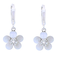 Koreanische Mode Statement Süße Vierblättrige Kleeblume Zirkon Vergoldete 925 Silber Ohrringe Schmuck Luxus Klassisch Party