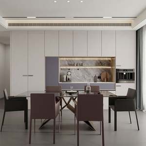 Buffet en bois massif réglable de haute qualité pour bar à domicile, cuisine, salle à manger - Design moderne, tiroirs à fermeture douce, faciles à fermer - Product Image 2