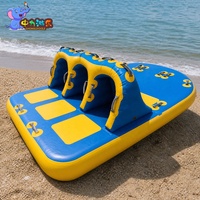 Bouée tractable gonflable pour 3 personnes avec sièges et séparateurs pour sports nautiques sur bateau, lac et mer