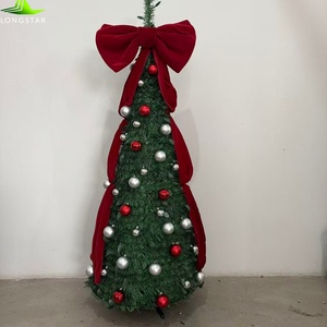 Sapin de Noël Pop-up Personnalisé Direct Usine 4/5/6 pieds avec Lumières LED, Boules de Noël et Nœuds – Installation Facile - Product Image 3