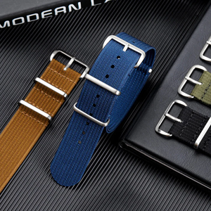 Lionorm OEM gân Nylon Watchband 18mm 20mm 22mm Nylon Braid đạn đạo vải Dây đeo đồng hồ cho phổ ban nhạc đồng hồ - Product Image 3