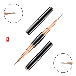 Pinceaux à ongles en gel Aurora jaune ambre 2025, poils en nylon, pinceau plat ovale pour liner en gel, pinceaux à ongles pour nail art, emballage personnalisé, 5 pièces/ensemble - Product Image 4
