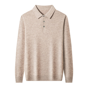 Maglia <span class=keywords><strong>Polo</strong></span> di Alta Qualità per Uomo, <span class=keywords><strong>Manica</strong></span> <span class=keywords><strong>Lunga</strong></span>, Colletto, Tinta Unita, Spessa e Calda - Product Image 1