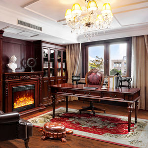 Amerikanisch-Europäischer Stil Massivholz Verstellbarer Chefschreibtisch Geschnitzter Einfacher Boss-Präsidenten-Büro-Studier-Computertisch Traditionell - Product Image 3