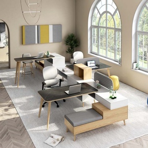 New Design Yellow Screen Wooden Office Furniture Cubicle 2 4 6 Seaters Office Workstation <b>Desk</b> - Product Image 6