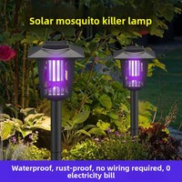 Lampe anti-moustiques solaire d'extérieur IP65 étanche, tue-insectes UV 365nm, éclairage décoratif pour jardin, patio, camping