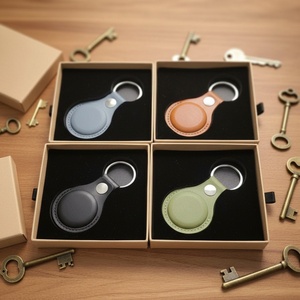 เคสใส่กุญแจหนังแท้ Boshiho ทำมือ พร้อมฝาปิดป้องกัน ใช้ได้กับ AirTag แบบพกพา ติดตั้งด้วยหัวเข็มขัด สำหรับตกแต่งกระเป๋า - Product Image 2