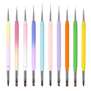 BQAN Outils de salon professionnels Double tête Nail Art Brush Liner Thin Builder Gel Brush Uv Gel Nail - Product Image 2