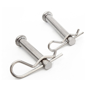 OEM Custom Flat Head Shaft Pins With Holes Steel Zinc Plated Stainless Steel Clevis Pins With <b>R</b> Shaped <b>Clips</b> locating pins - Product Image 2
