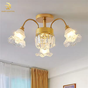 ヨーロッパ中世レトロゴールドクリスタルリビングルーム寝室天井ランプアメリカンクリエイティブマルチヘッド装飾シャンデリア - Product Image 5