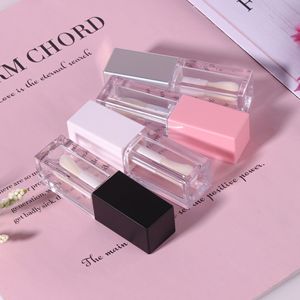 Tubes de gloss à lèvres cosmétiques de qualité supérieure, logo personnalisé, en vrac, 5 ml, carrés, transparents, avec bouchon à vis, tige épaisse, grande tête de brosse, ABS - Product Image 6