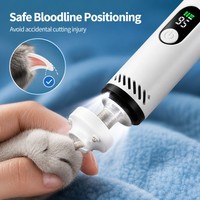 Lime à ongles électrique ergonomique pour animaux de compagnie, à tenir d'une seule main, pour chiens et chats, soin des ongles sans désordre, kit de soin des ongles