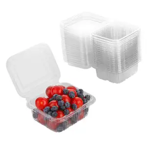 Fruit and Vegetable Packaging Box Fruit Container PET Clear Plastic Disposable Transparent Custom Cake Logo cups