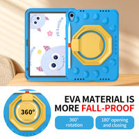 Étui pour tablette HGD New Hexagon Stand EVA pour iPad 2022 10,9 pouces - Coque 10e génération avec texture cœur et sangle pour stylet, design anti-chute pour enfants