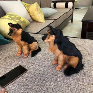 आभूषण कृत्रिम पशु मॉडल शिल्प पालतू खिलौने कमरे में रहने वाले जर्मन शेफर्ड घर सजावट बैठे यथार्थवादी कुत्ते - Product Image 4