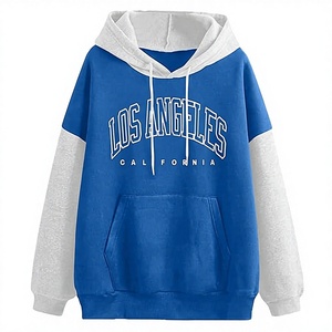 Nueva Sudadera con Capucha de Invierno Forrada con Estampado Gráfico de Letras, Bloques de Color, Hombros Caídos, Cuello Redondo, Bolsillo Canguro, Cortavientos - Product Image 3