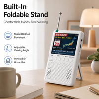 Televisor Portátil de Mano de 3 Pulgadas, Blanco, ISDB-T, Radio FM, Mini LED con Retroiluminación, Interfaz USB Tipo-C, Resolución 212x318, Funciona con Batería, 50Hz