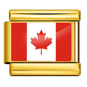 Drapeau des pays plaqué or Breloques italiennes Module en acier inoxydable Drapeaux à maillons Bracelet à breloques italien en vrac pour la fabrication <span class=keywords><strong>de</strong></span> bijoux à bricoler soi-même - Product Image 3