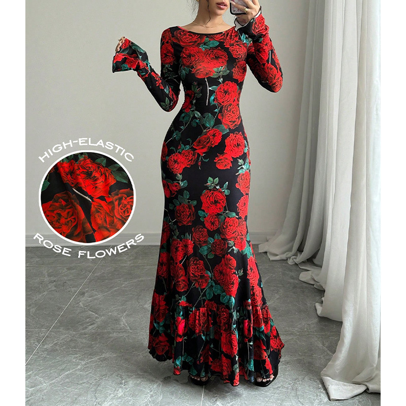 floral print slim fit dress Shop Pink Halter Neck Floral Print Slim Fit Dress - for Women | OUTZIDR main image 0
