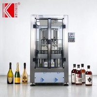 Machine de remplissage de vin à pression négative, équipement d'embouteillage automatique rotatif pour whisky, vodka, liqueur, bouteille en verre