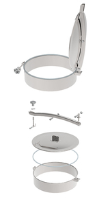 CNJS 하이 80mm 맨홀 커버 위생 스테인레스 스틸 라운드 해치 300mm 탱크 제조 서비스 제품 - Product Image 4