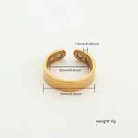 Bague en acier inoxydable biomagnétique 2025, bijoux de mariage tendance pour le contrôle du poids, effet anti-ronflement, cadeau