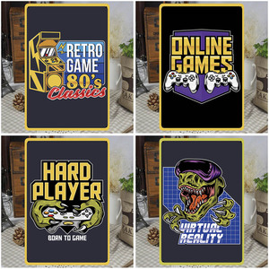 Забавные геймерские металлические знаки для работы, ретро жестяные знаки для дома, бара, клуба, игровой комнаты, мужская пещера, Настенный декор, винтажный металлический постер - Product Image 5