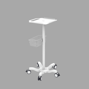 Chariot médical moderne en métal blanc Peacemounts PM-X1 pour hôpital et hôtel, avec 5 roues flexibles, pour tablette et moniteur mobile, pour infirmière - Product Image 1