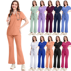 Uniforme médical pour femmes, infirmières, hôpital, avec logo personnalisé, combinaison d'<span class=keywords><strong>anesthésiste</strong></span>, uniforme chirurgical, pantalon évasé pour infirmière - Product Image 1