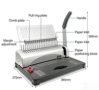 Quanheng Professionelle Buchbindemaschine Manuelle Kammbindemaschine 21-Loch Drahtbindemaschine