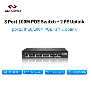 IP Camera 10/100mbps Unmanaged PoE Switch 4 8 16 24 Port Network Switch Poe With Uplink