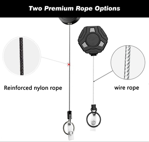XXH-Factory Custom Logo Black ABS Retractable <strong>Badge</strong> Reel Wire Rope Heavy Tactical Name <strong>Badge</strong> Holder With Keychain And ID Strap - Product Image 3