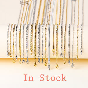 Cadenas de Collar Duraderas de Acero Inoxidable en Oro y Plata, Resistentes al Óxido, Impermeables, Lisas y Ligeras de 14K, 18K y 24K para Regalos de Hombre y Mujer - Product Image 1