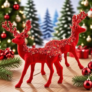 Bán Buôn Độ Bền Cao Màu Đỏ Nhựa Sequin Tuần Lộc Hình Mặt Dây Chuyền Giáng Sinh Trang Trí Xmas Tree Tuần Lộc Đảng Trang Trí - Product Image 2