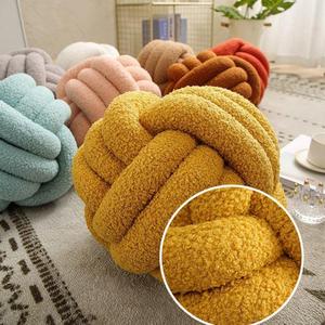 Ready to Ship Ultra Soft Companionship Decorative Knotted Ball Throw <b>Pillow</b> Hand-woven Sherpa <b>Pillows</b> Cushion - Product Image 2