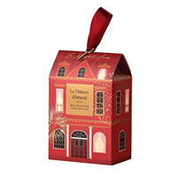 Boîte à bonbons de mariage motif maison avec poignée en ruban