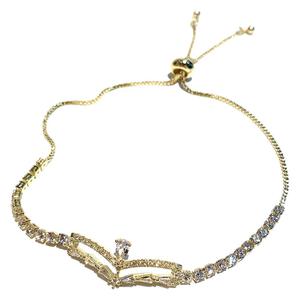 Pulsera con Forma de Gota de Agua, Oro y Plata, Aleación de Zinc, Engaste de Garras, Alas, Borlas Dobles, Pulseras de Hilo de Moda - Product Image 5