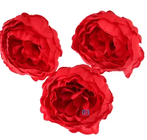 HT140热卖高品质手工制作人造8厘米玫瑰花头婚礼装饰