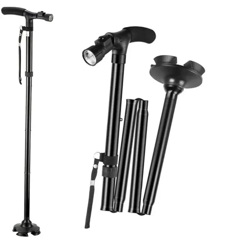 Walking Cane for Men Women Seniors Balance Anti-Slip Double-Handed Walking Stick T-Handle Collapsable Canes for Seniors & Adults