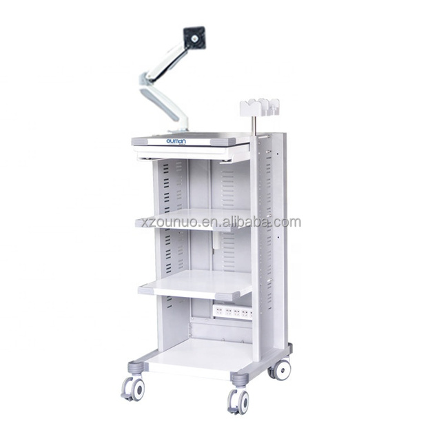 Mobile Laparoscopy Tower 4 Layers Medical Endoscope Trolley Cart for Hospitals For Sale