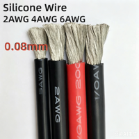 Kabel Listrik Silikon Ultra Lembut Tahan Suhu Tinggi 2-10 AWG (2 3 4 5 6 7 8 9 10 Gauge) untuk Model RC, Baterai LiPo & Mobil EV