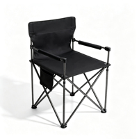 Chaise d'extérieur moderne pliable à dossier haut avec accoudoirs et poche latérale, portable, légère et robuste pour le camping, les pique-niques, la plage, le jardin, le parc et la pêche