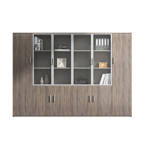 Grand classeur modulaire en bois style panneau avec porte en verre pour bureau à domicile, hôtel, atelier et entrepôt - Product Image 1