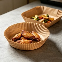 Feuilles de cuisson jetables non blanchies, résistantes à la graisse et aux hautes températures, antiadhésives pour friteuse à air, pour biscuits
