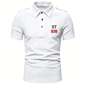 Exclusivo Cordón de Pana Casual para Camisa de Hombre, Manga Corta, Bordado, para Golf, con Logotipo Personalizado OEM - Product Image 2