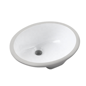 Lavabo Ovalado de Cerámica para Instalar Bajo Encimera, Lavabo Industrial con Función de Fácil Limpieza para Uso Comercial en Baños - Product Image 1