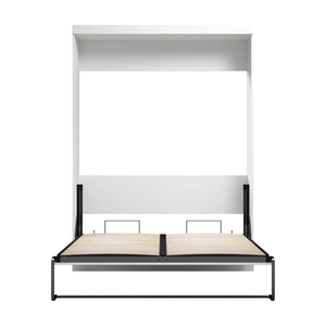 Lit Murphy en bois taille Queen avec panneau de bureau, pliable verticalement, en acier inoxydable, meuble mural pour chambre à coucher - Product Image 5