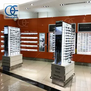 주문 Eyewear 상점 훈장 아이디어 안경알 상점 전시 가구 카운터 테이블 광학적인 상점 실내 디자인 훈장