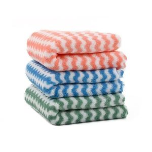 Chiffon de nettoyage en microfibre pour une propreté durable, 25x25cm, motif rayé, sans peluches, pour casseroles et poêles de cuisine - Product Image 2